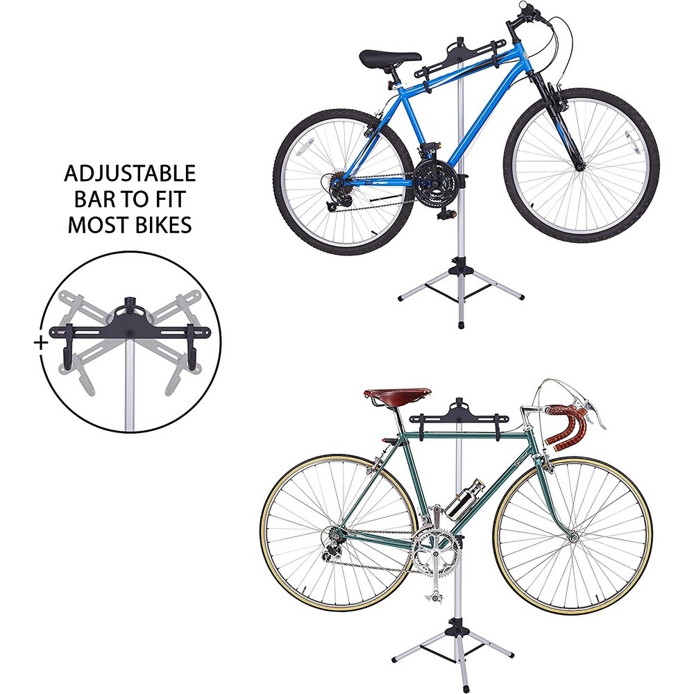 RaxGo Bike Storage Rack  Bicycle Stand for Garage  Adjustable Height  Freestanding  Foldable Design   1 bike