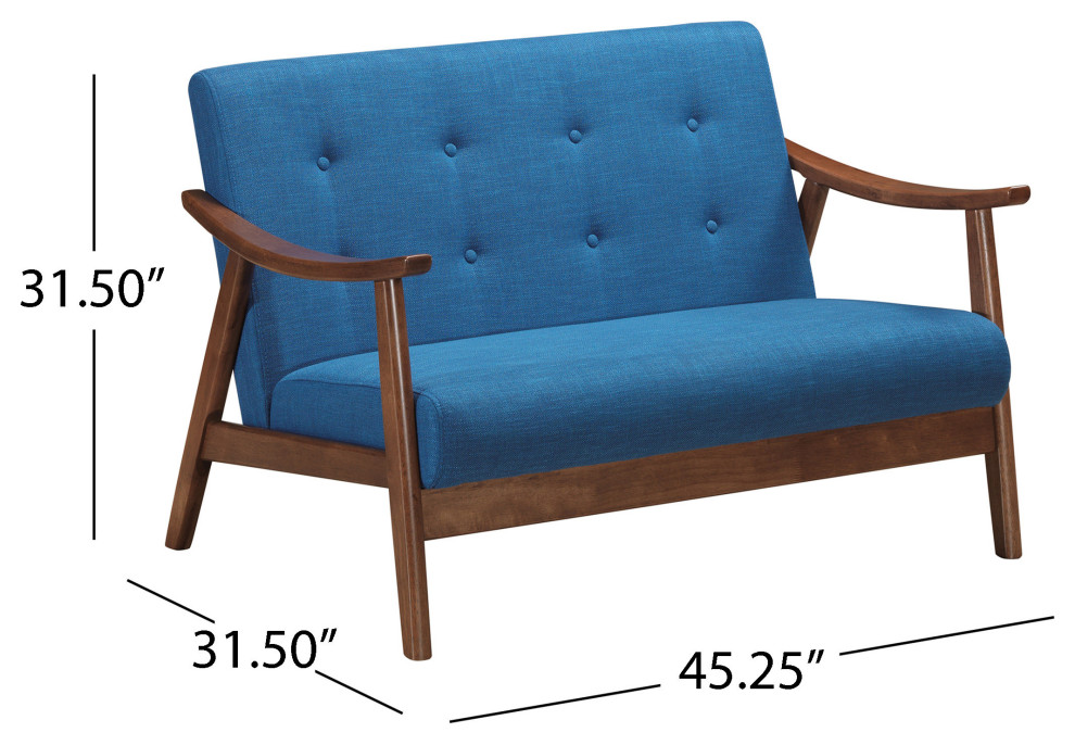 GDF Studio Buda Mid Century Modern Settee   Midcentury   Loveseats   by GDFStudio  Houzz