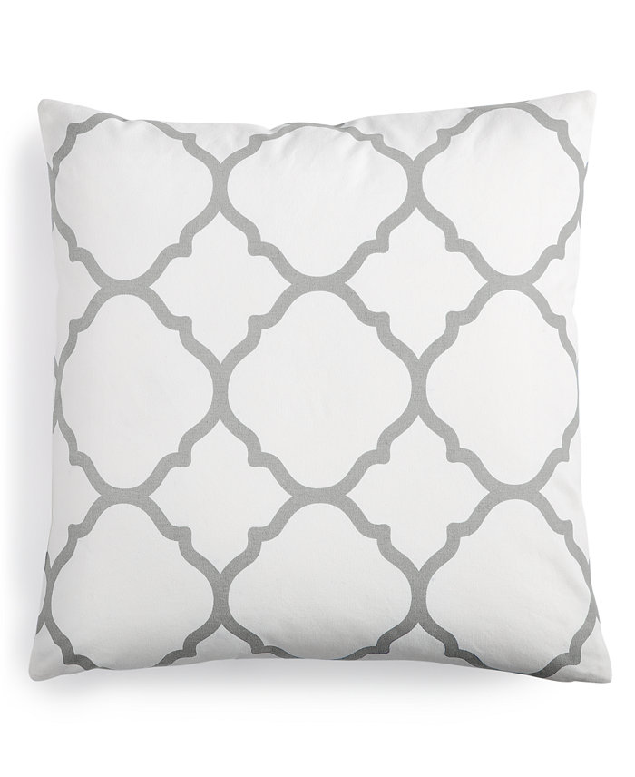 Charter Club Geometric Dove Decorative Pillow， 18