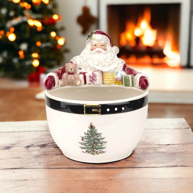 Spode Christmas Tree Santa Nut Bowl Made Of Fine Earthenware