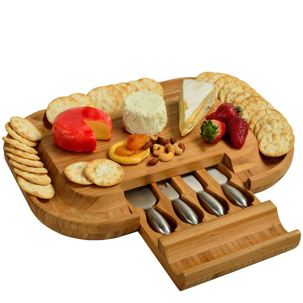 Malvern Deluxe Bamboo Cheese Board Set with 4 Tools CB39