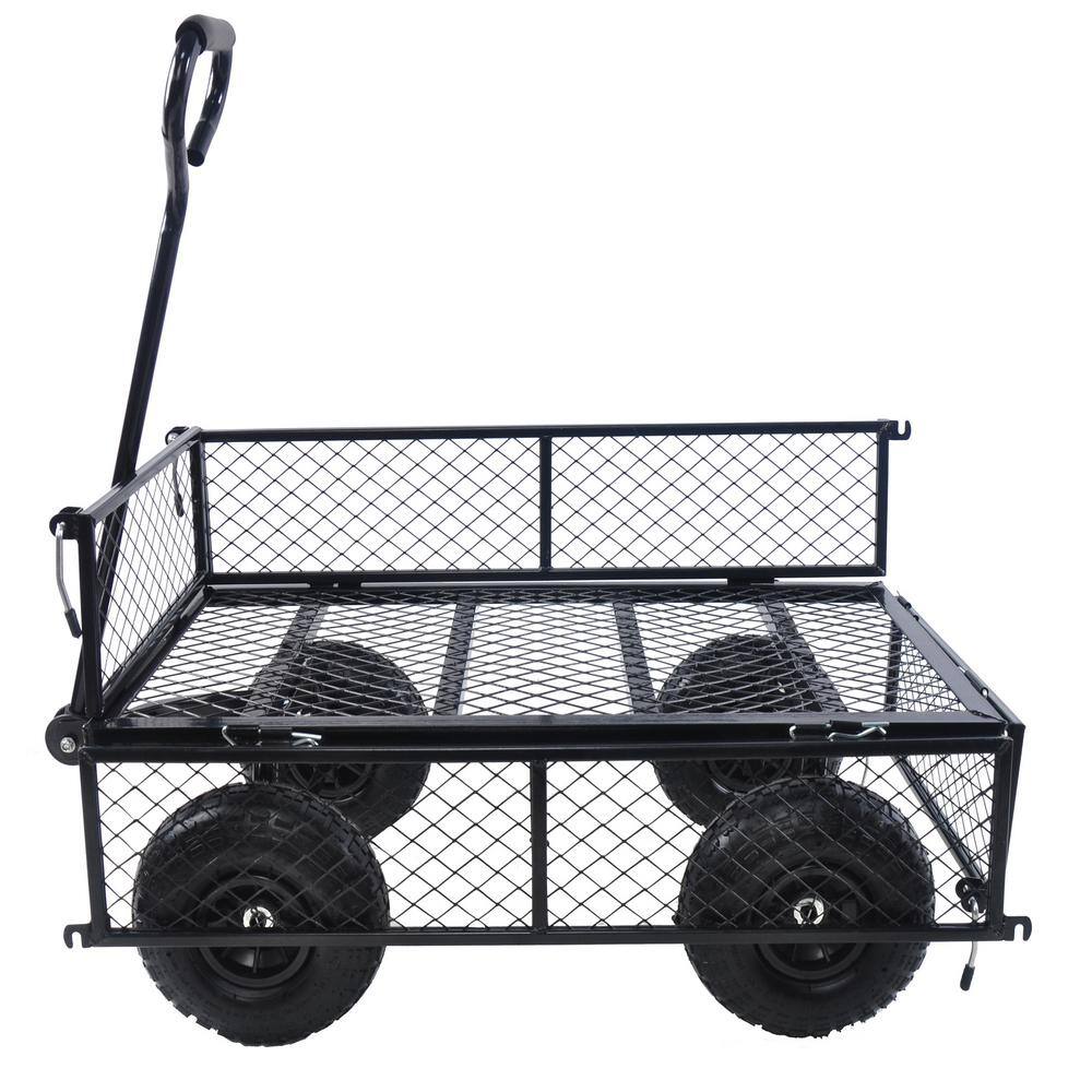 Tatahance Metal 4-Wheeled Folding Utility Hand Cart in Black W22741280-Z