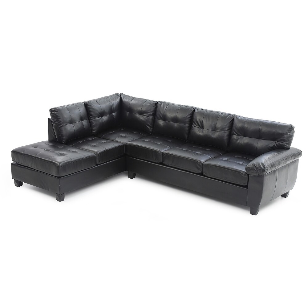 Gallant 111 in. W 2 piece Faux Leather L Shape Sectional Sofa   78\