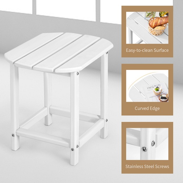 Adirondack Square Tea Table Side Table Outdoor Small Patio Table Weather Resistant Or Backyard Garden White