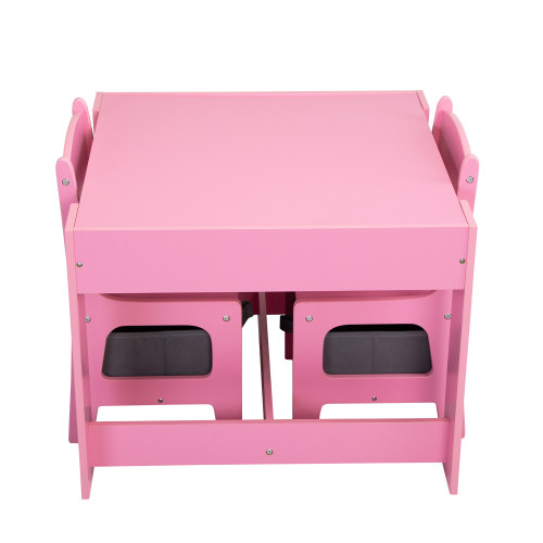 3 in 1 Kids Wood Table and 2 Chairs  Children Acti...