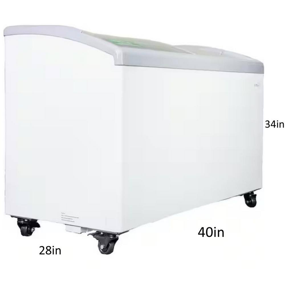 Cooler Depot 40 in. W 12 cu.ft. Manual Defrost Commercial Lap Glass Top Display Chest Freezer in White DXXSD351S