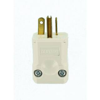 Leviton 20 Amp 250-Volt Python Hospital Grade Straight Blade Grounding Plug White 8456-V