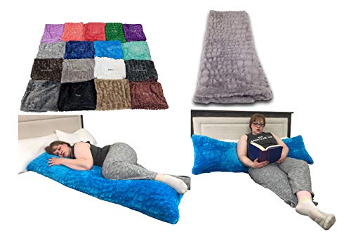 Quality Plush Body Pillow Cover - Fuzzy Pillowcase Covers fit 54 Inches, 60 Inches, 72 Inches with Zipper Enclosure in Stylish Colors