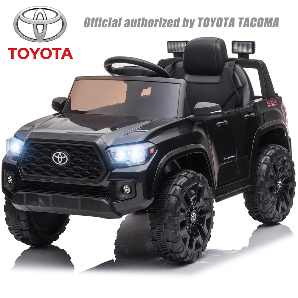 uhomepro Toyota Tacoma 12V Kids Ride On Truck Car w/ Parent Remote Control, LED Lights, MP3 Player, Horn, Black