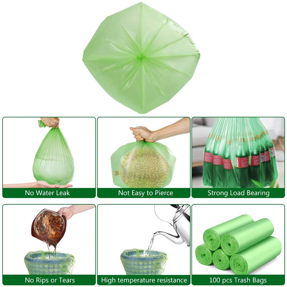 Small Trash Bags 4 - 6 Gallon,100 Counts,Extra Thick Small Trash Bag Recycling Garbage Bags For Kitchen Bathroom Yard Office Wastebasket Car