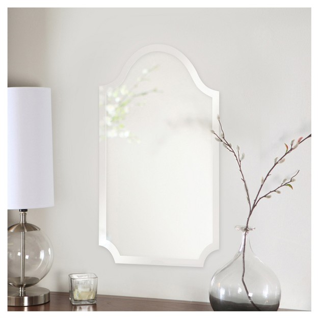 Frameless Rectangular Mirror With Arch And Scalloped Corners Howard Elliott