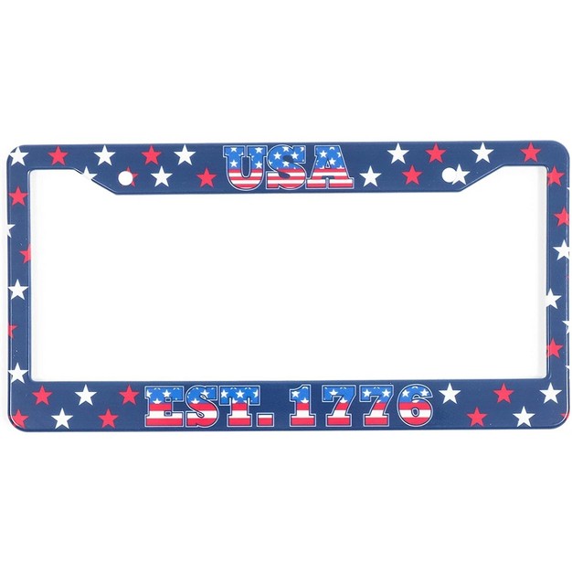 Zodaca 2 Pack American Flag License Plate Frames Covers With Screws 12 3 X 6 4 In