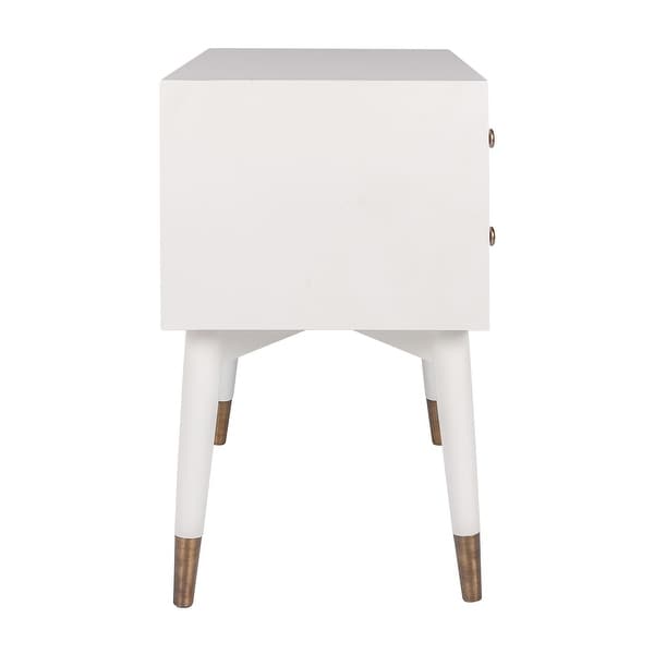 East at Main 2 Drawer Side Table with Gold Accents