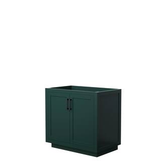 Wyndham Collection Miranda 35.25 in. W x 21.75 in. D x 33 in. H Single Bath Vanity Cabinet without Top in Green WCF292936SGKCXSXXMXX