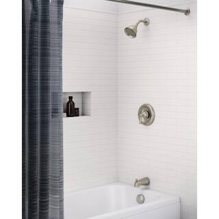 MOEN 2-Handle Banbury 1-Spray Tub and Shower Faucet (Valve Included) with 4 in. Centerset Bath Faucet in Spot Resist Nickel T82910SRN-84943