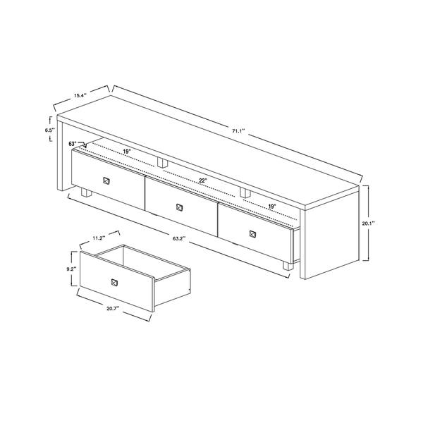 Urban Designs Elegant TV Stand For TVs Up To 75 Inches With Storage