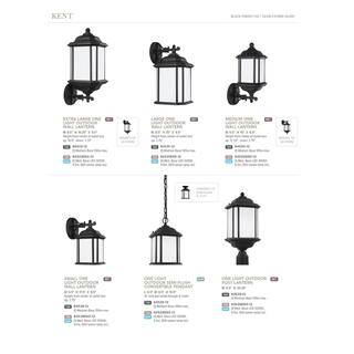 Generation Lighting Kent 1-Light Black Outdoor 15 in. Wall Lantern Sconce with LED Bulb 84531EN3-12