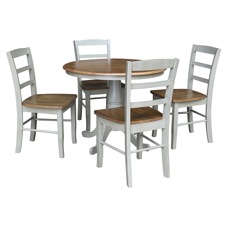 International Concepts Leaf Round Dining Table and Chair 5-piece Set