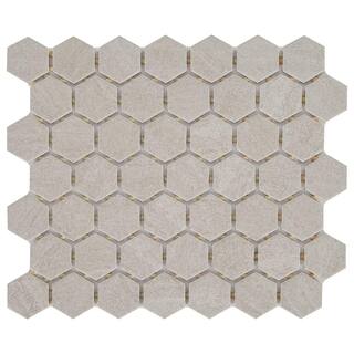 Daltile Nova Falls Gray 10 in. x 12 in. x 6.35 mm Ceramic Hexagon Mosaic Floor and Wall Tile (0.81 sq. ft.Each) NP1015HEXHD1P2