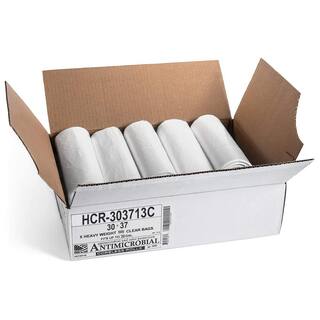 Aluf Plastics 30 in. x 37 in. 30 Gal. Clear Trash Bags (Pack of 500) 13 mic (eq) for Janitorial and Industrial HCR-303713C