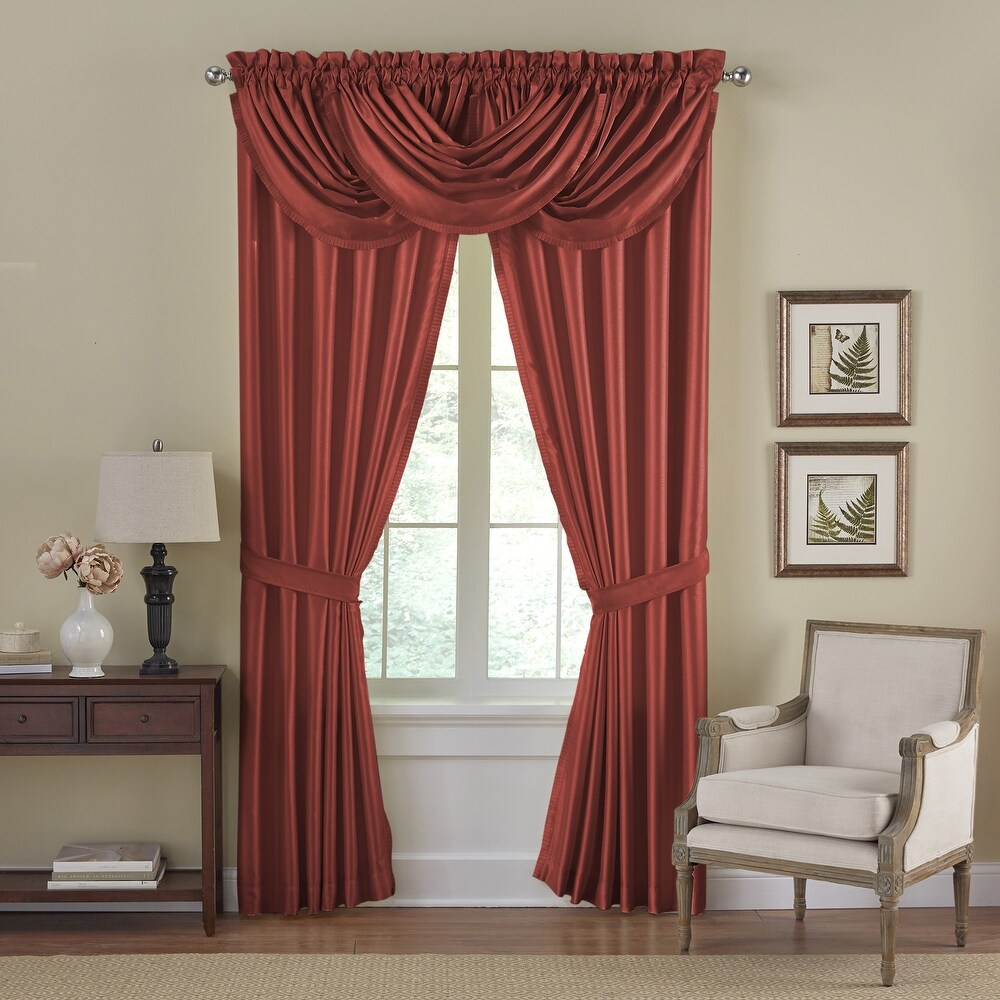 Elrene Versailles Faux Silk Waterfall Window Valance   52\