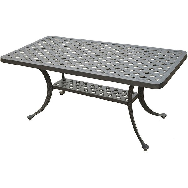 Solid Cast Aluminum 21 x 42 inch Outdoor Patio Dining Cocktail Table