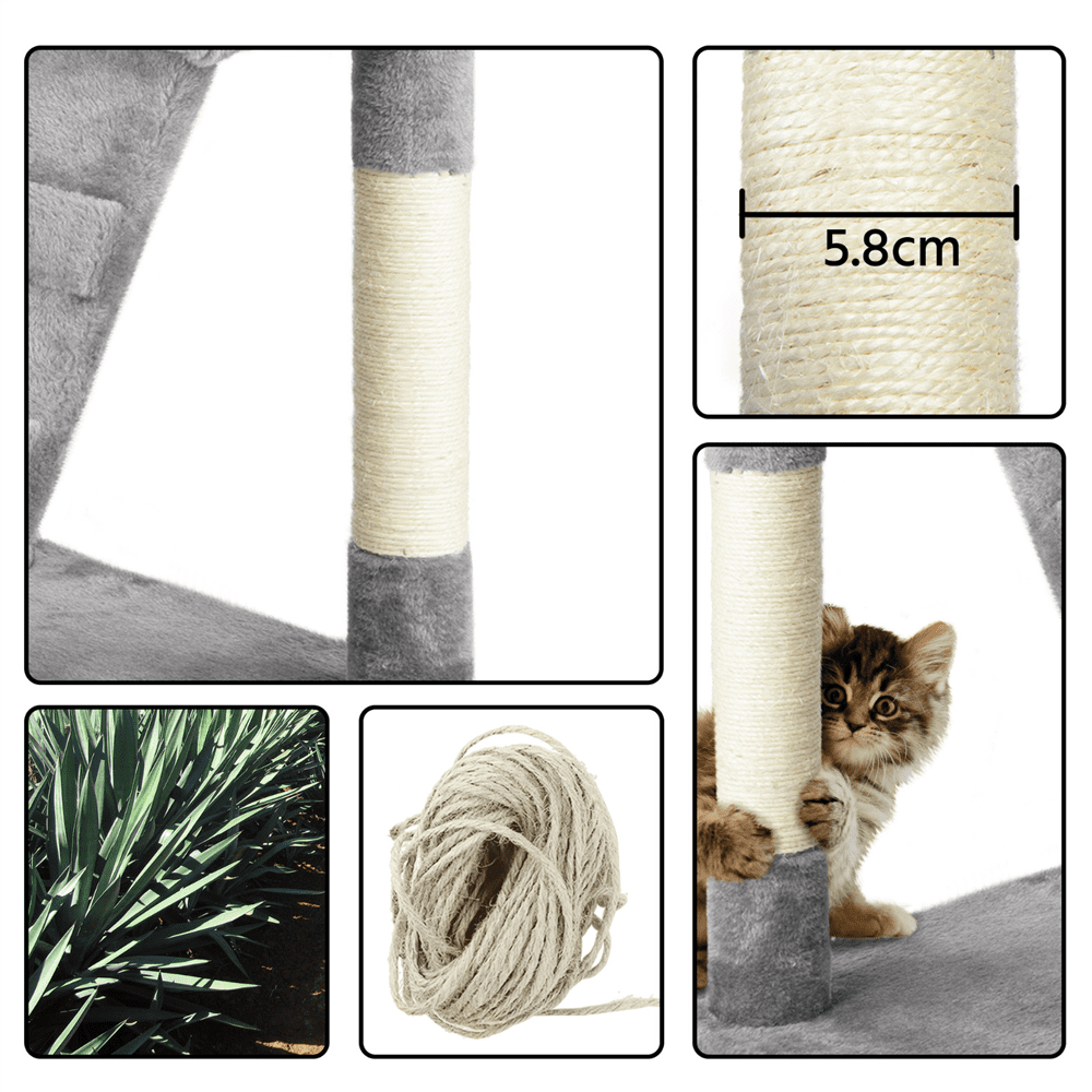 Easyfashion 51'' Multilevel Cat Tree with Condo， Light Gray