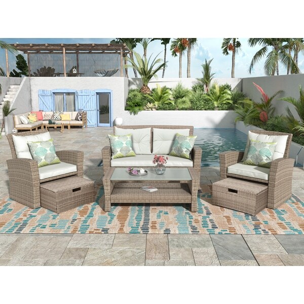 4 Piece Outdoor Conversation Set - Overstock - 37457944