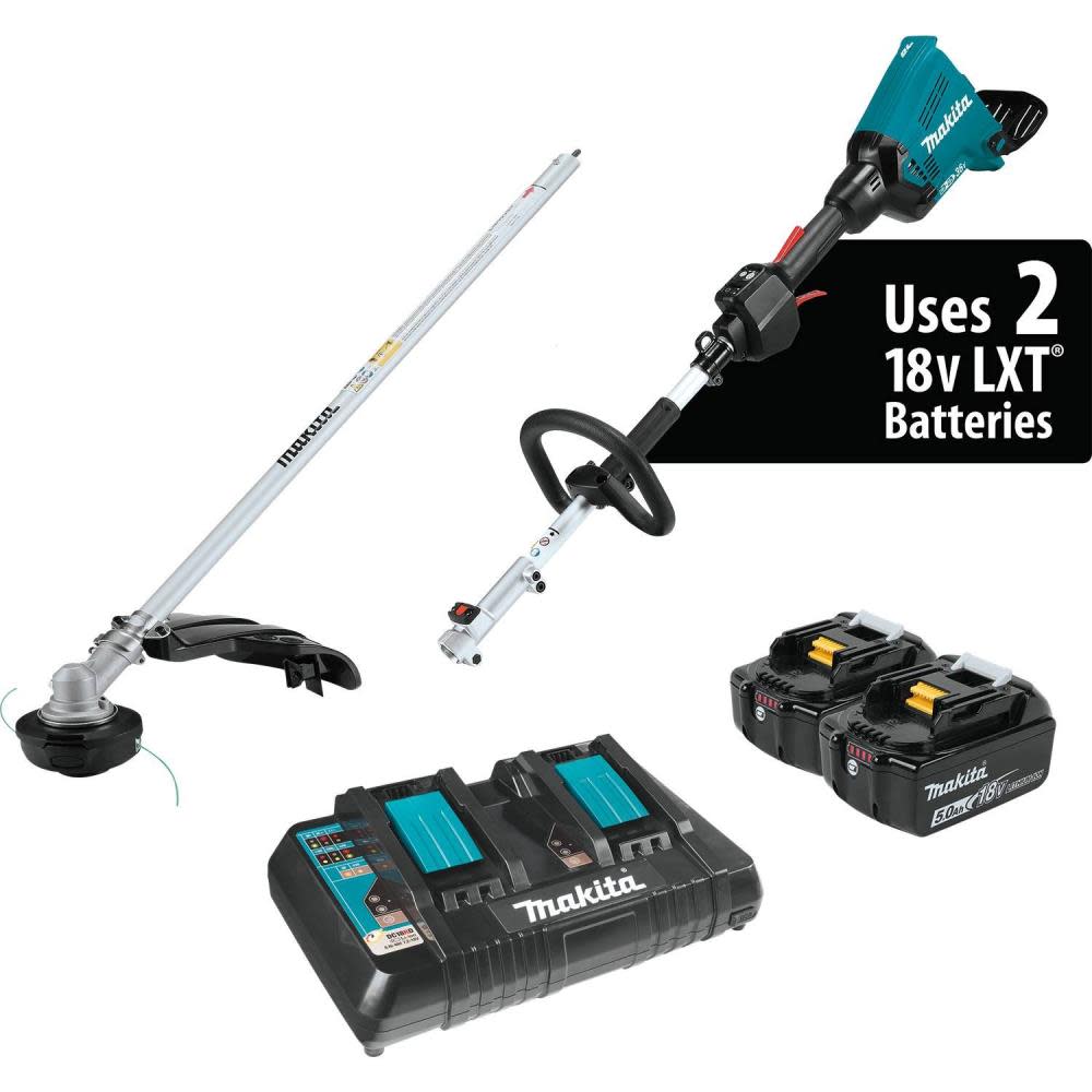 Makita 18V X2 (36V) LXT Lithium-Ion Brushless Cordless Couple Shaft Power Head Kit with String Trimmer Attachment (5.0Ah) XUX01M5PT from Makita