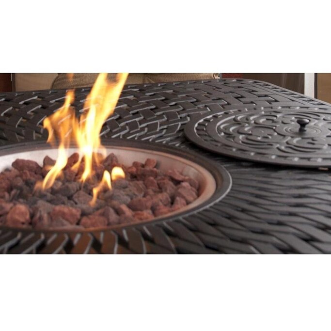 Signature 52 Inch Propane Fire Pit Chat Table By Darlee