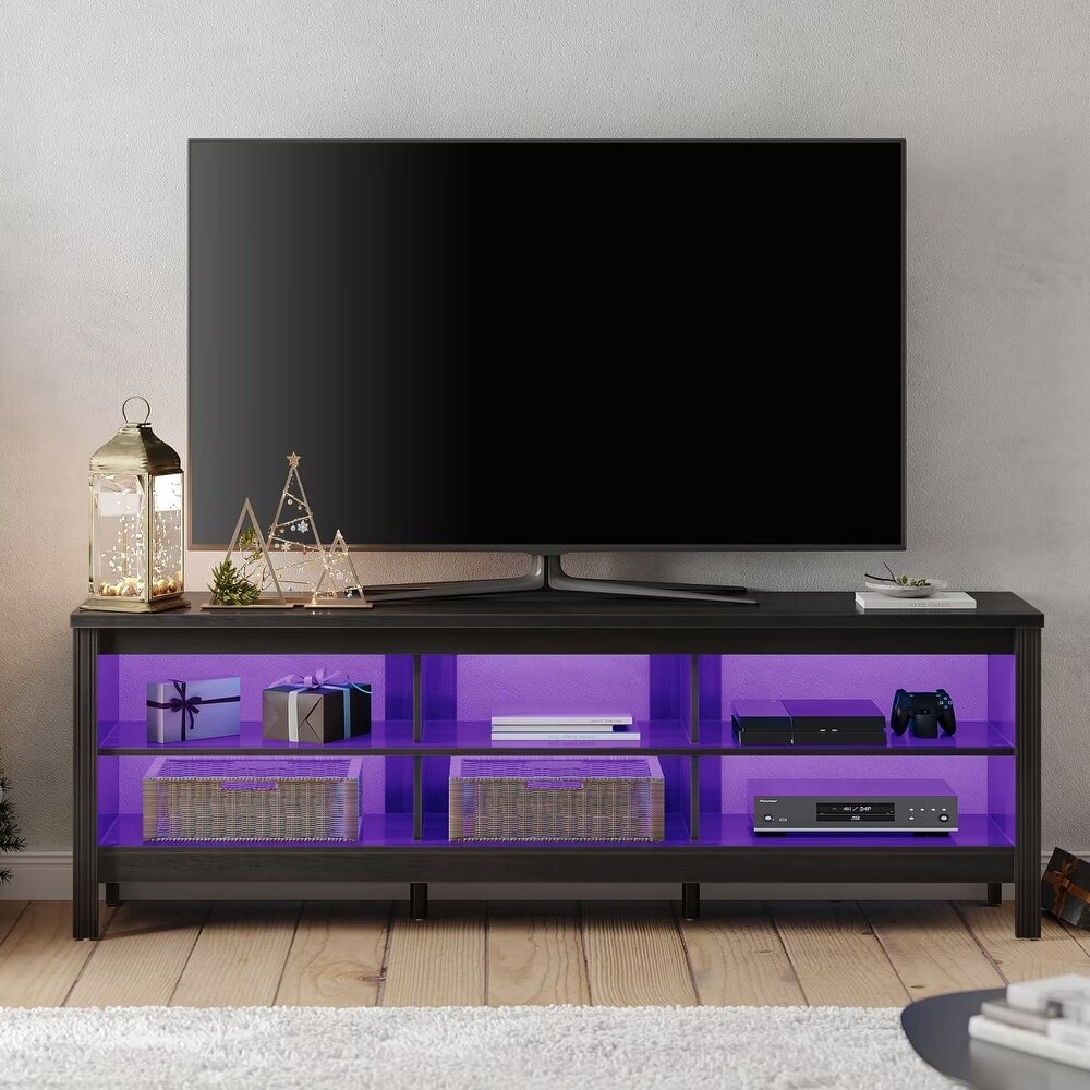 TV Stand for 75 Inch TV Console Table  Wood Entertainment Center