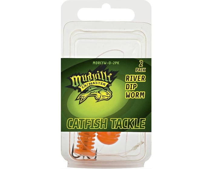 Mudville River Dip Worm Orange 2Pk  MDRCFW-O-2PK