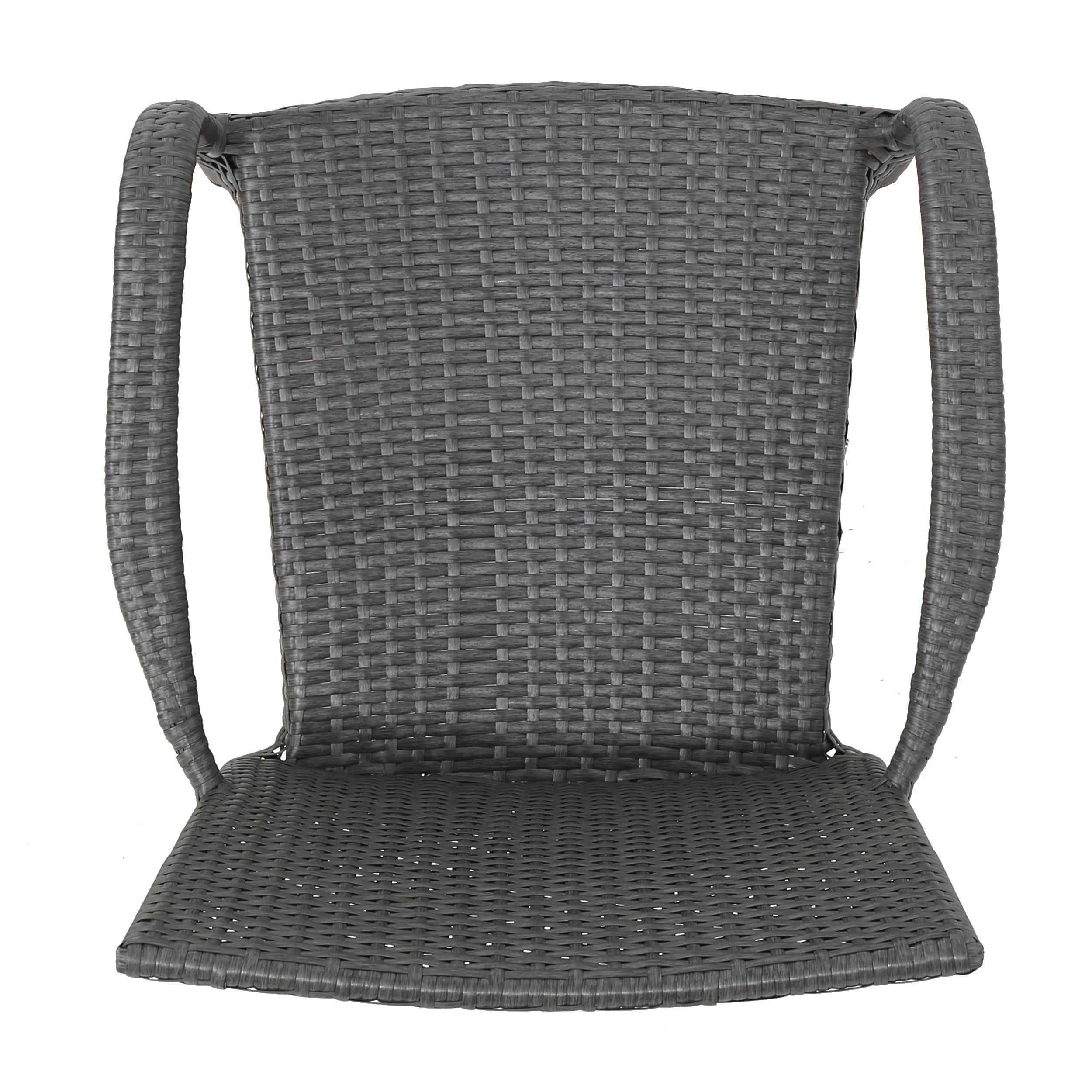 Noble House  Outdoor Dining Chair - Wicker - Set of 2 - Has Arms - Gray