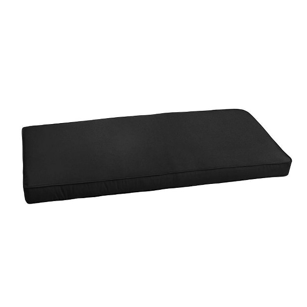 Outdoor Bench Cushion Uv resistant Fade proof Black Canvas With Eco friendly Fill