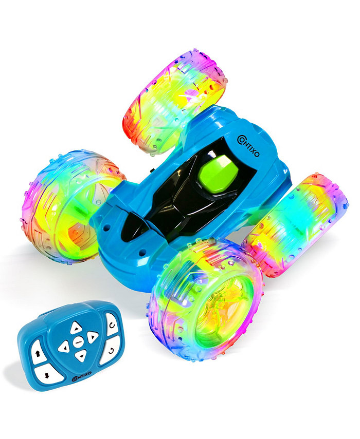 Contixo Remote Control Car SC3 -Stunt Car Toy 4WD Double Sided 360anddeg; Rotating RC -Blue