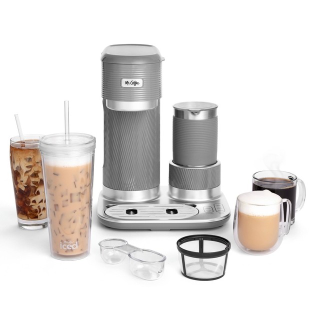 Mr Coffee Latte Lux 4 in 1 Iced And Hot Single serve Coffee Maker With One touch Automatic Milk Frother