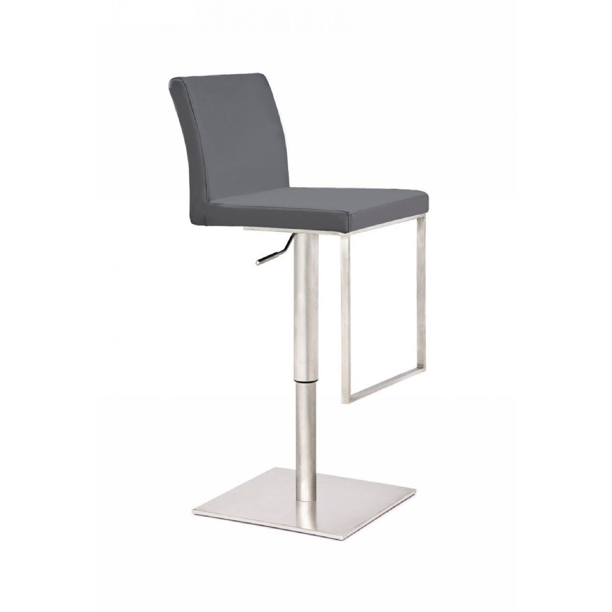 Swivel Metal Bar Stool with Adjustable Height and Footrest - 37 H x 19 W x 16 L Inches