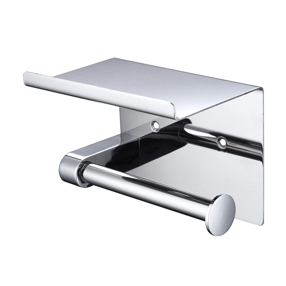 Yescom Toilet Roll Holder with Shelf, Wall-mounted, Stainless