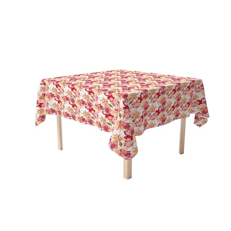 Square Tablecloth， 100% Cotton， 52x52， Floral 189