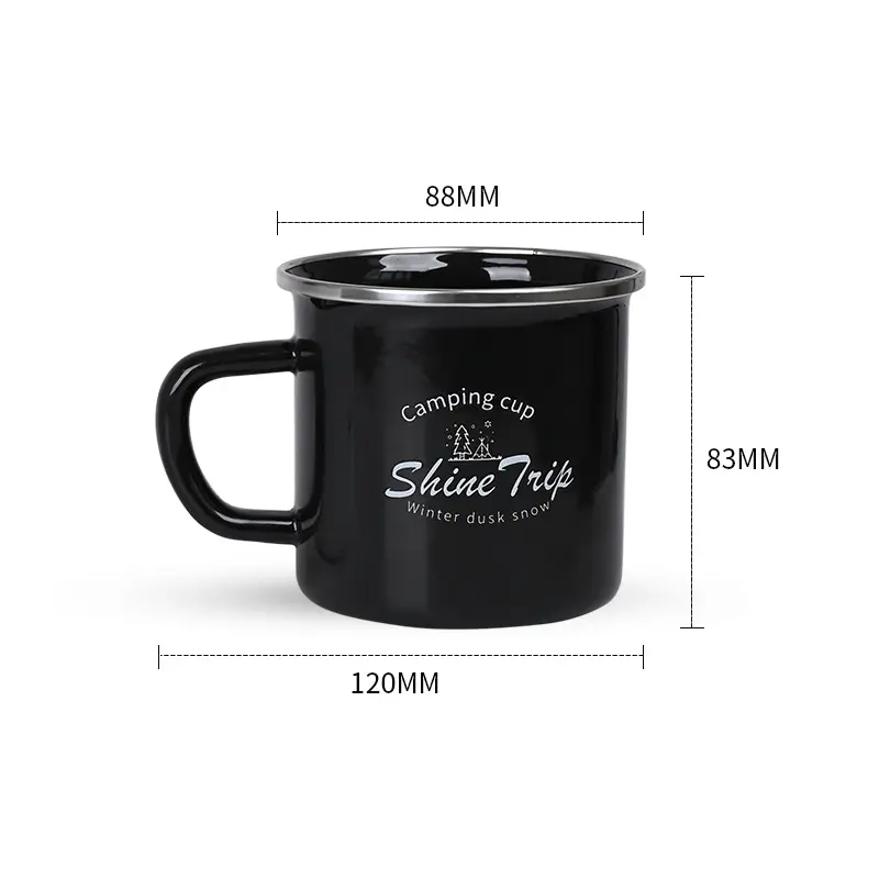 Outdoor camping enamel cup nostalgic classic picnic cup minimalist coffee cup large capacity mug