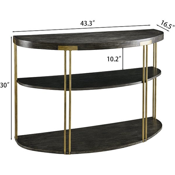 Round Coffee Table 2-Tier Cocktail Table with Storage Shelf Solid Wood