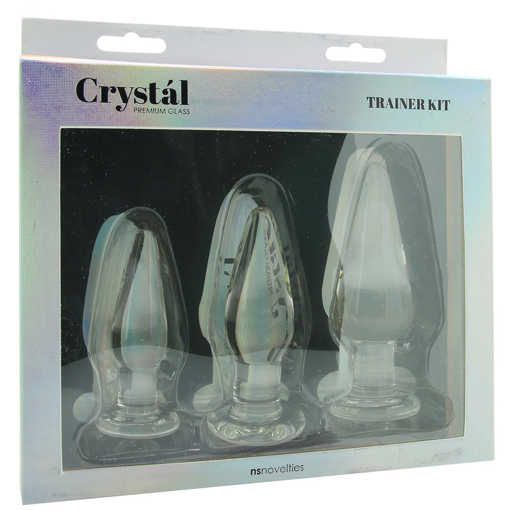 Crystal Premium Glass Tapered Anal Trainer Kit in Clear