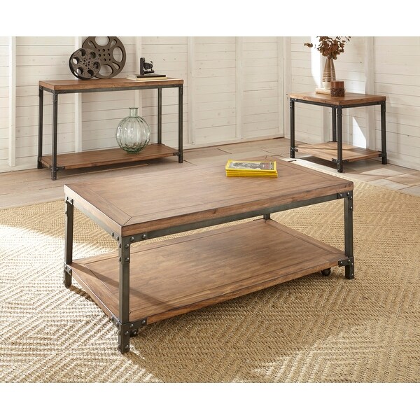 Leyburn Industrial Style Wood and Metal Sofa Table by Greyson Living