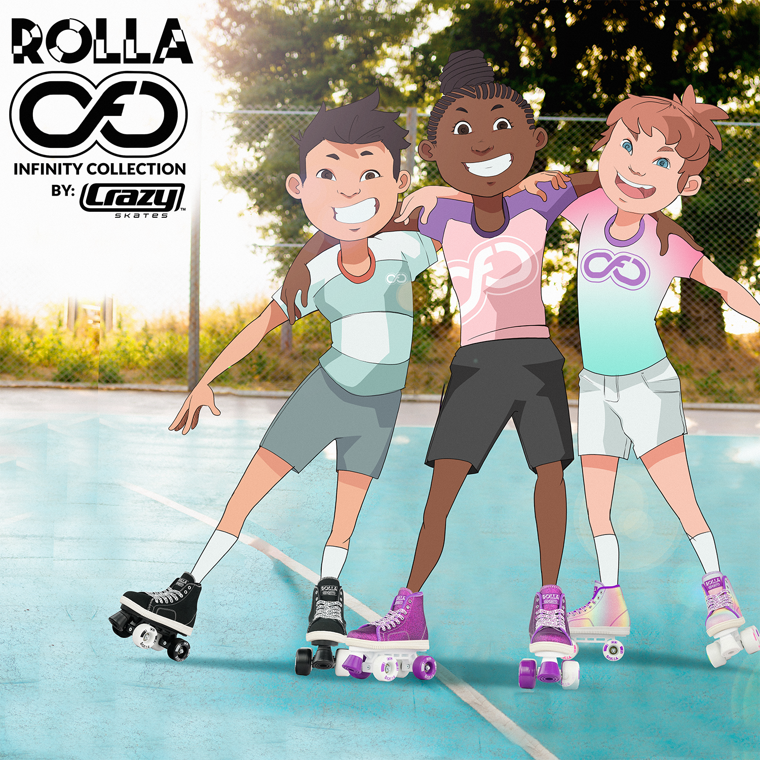 Crazy Skates Rolla Roller Skates for Boys and Girls - Sneaker-Style Kids Quad Skates - Available in 4 colors