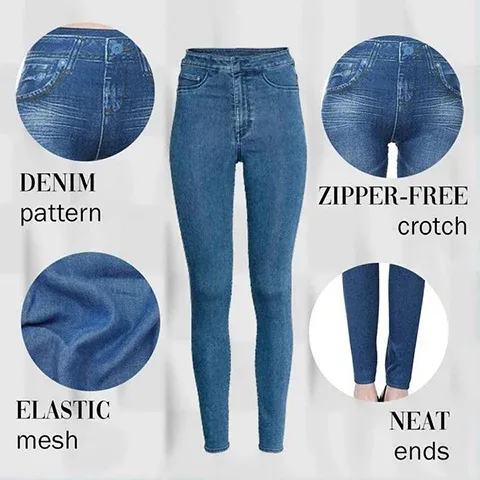 Perfect Stretch Skinny Fit Pull-On Push-Up Plus-Size Denim Jeans Leggi