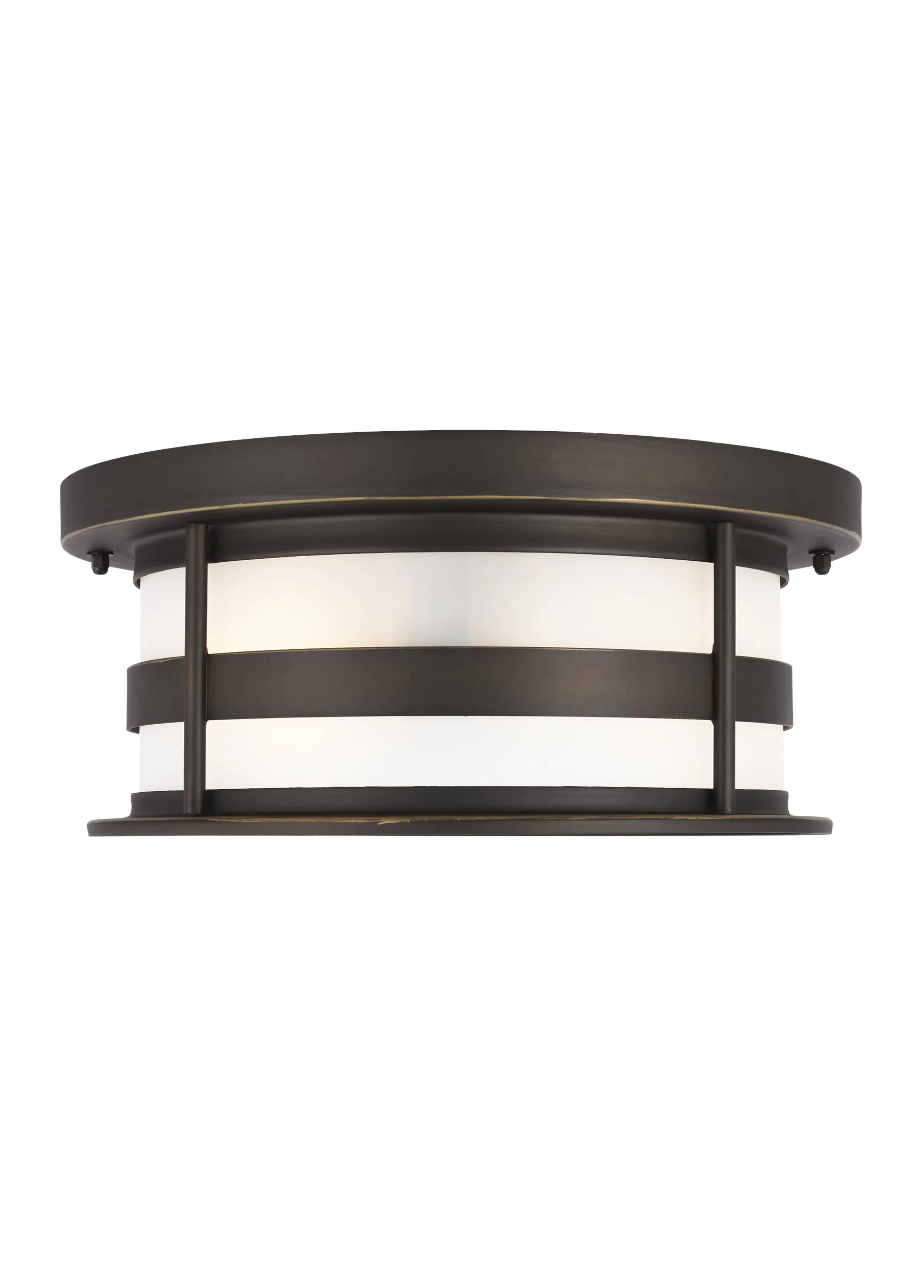 Sea Gull Lighting 7890902-71 Wilburn 13-in W Antique Bronze Outdoor Flush Mount Light