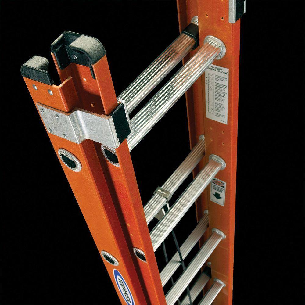 Werner 40 ft. Fiberglass D-Rung Extension Ladder with 300 lbs. Load Capacity Type IA Duty Rating D6240-2