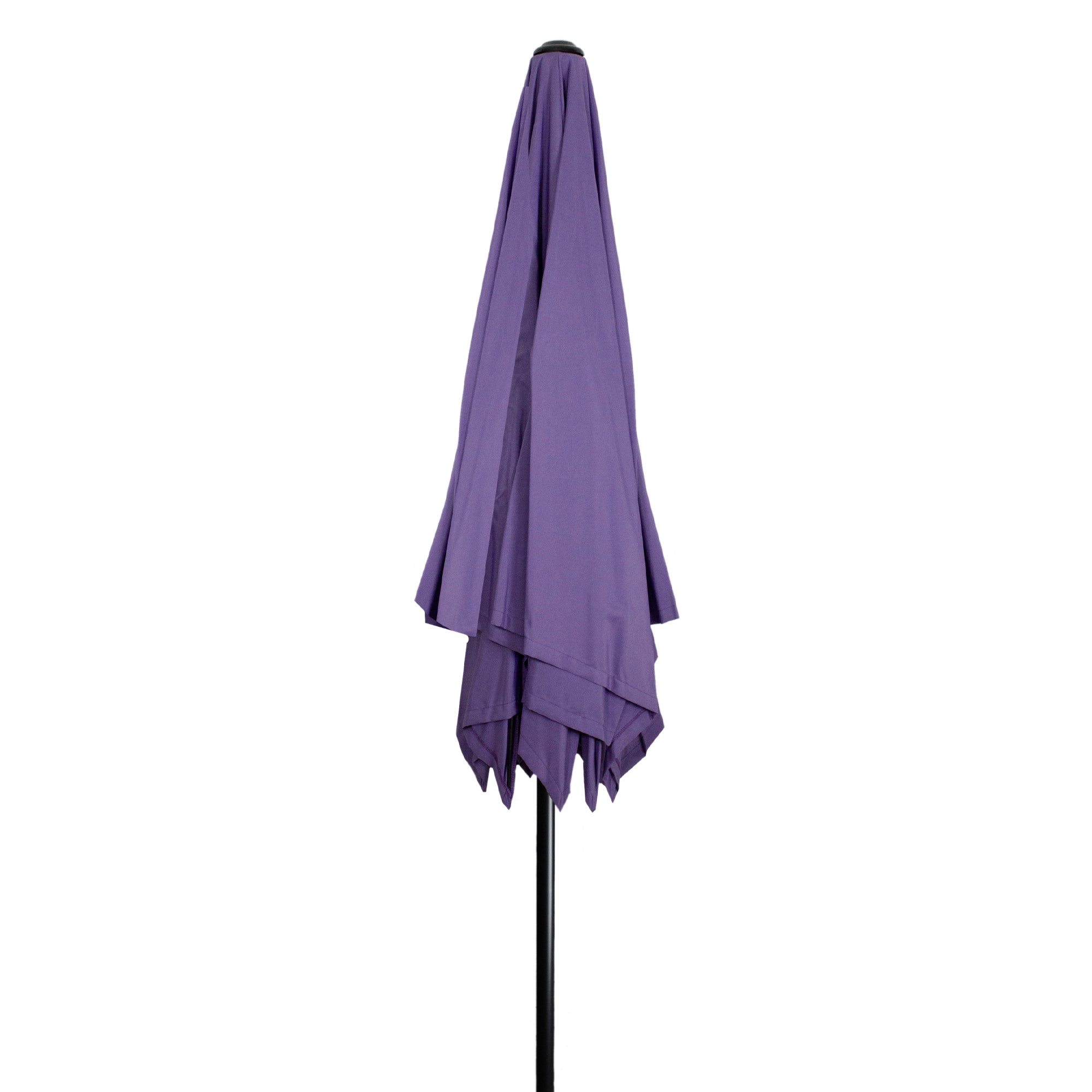 8.85ft Outdoor Patio Lotus Umbrella with Hand Crank, Purple