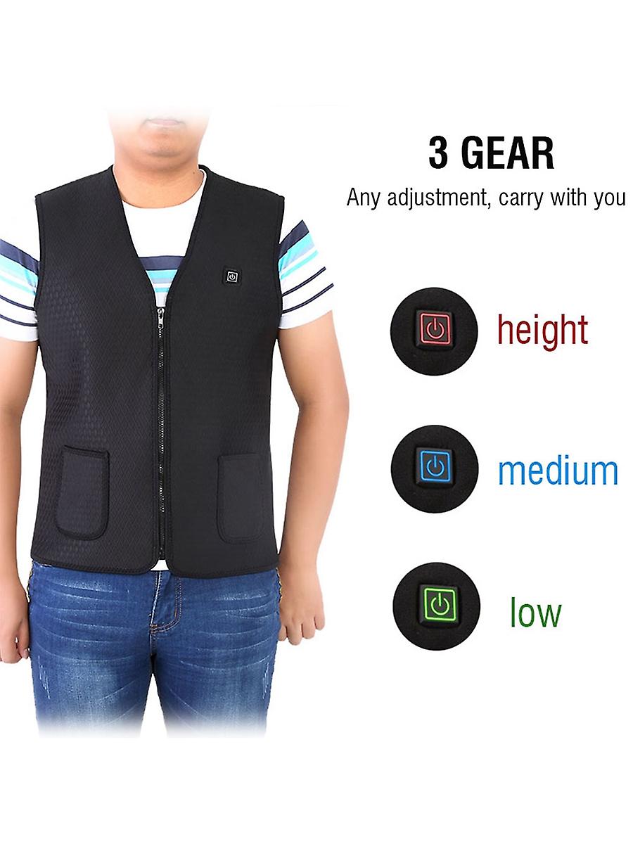 Electric Heated Vest， Adjustable Lightweight USB Rechagable Back Pain Relief Heating Warm Waist