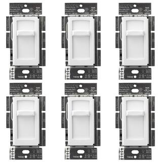 Lutron Skylark Contour LED+ Dimmer Switch for LED Bulbs 150-WattSingle-Pole or 3-Way White (CTCL-6PK-WH) (6-Pack) CTCL-6PK-WH